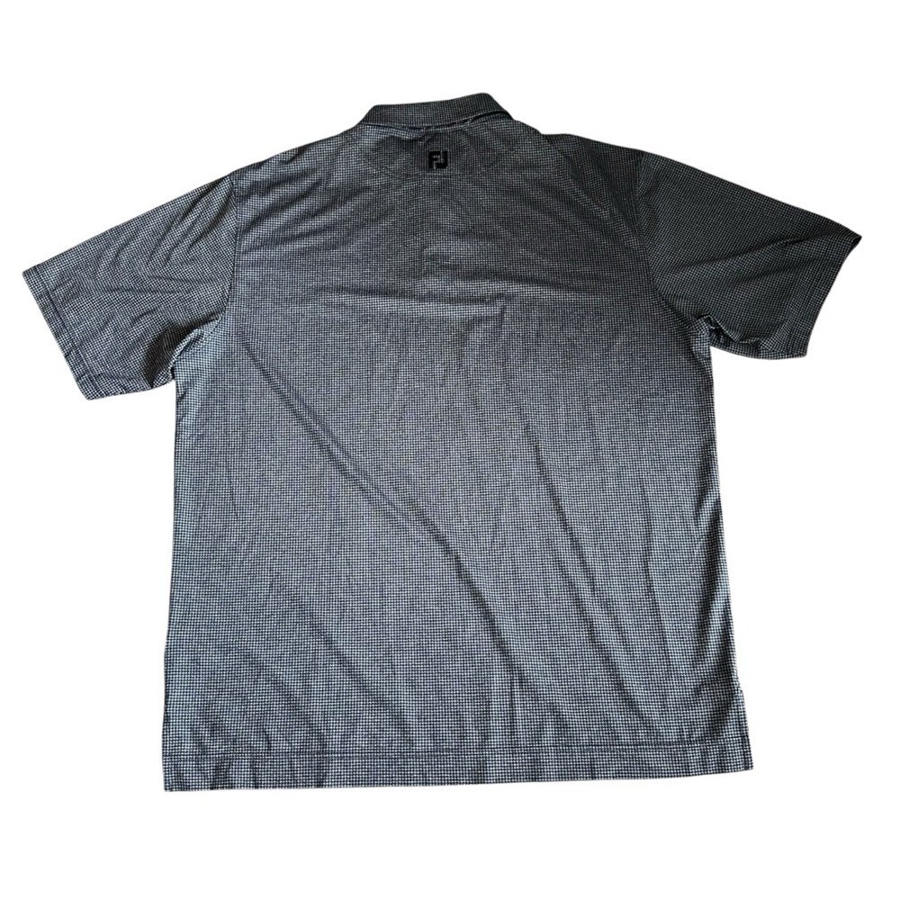 Footjoy Polo Men's Extra Large Gray & Black Golf Houndstooth Short Sleeve Shirt - Picture 3 of 10